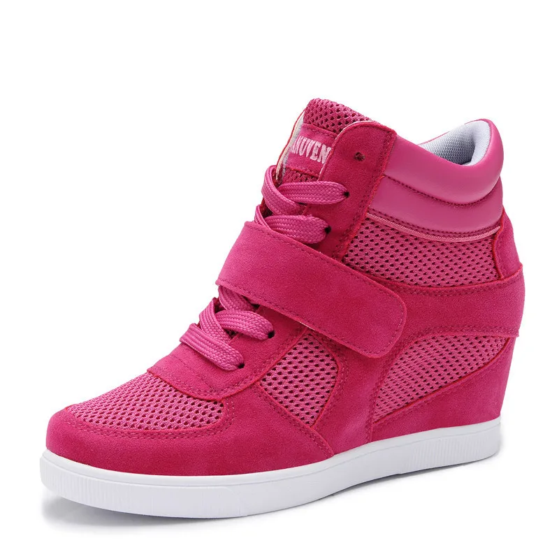 New 2015 Brand Sneakers For Women High Quality Casual Fashion Women Wedges Sneakers Height Increasing Ladies hidden wedge shoes