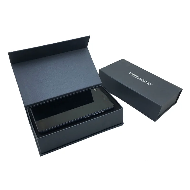 custom design luxury cell phone cardboard packaging black paper