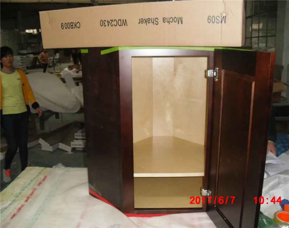High Quality Wholesale Expresso Shaker Solid Wood Modular Kitchen Cabinet Design
