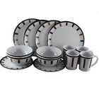 16pcs Melamine dinnerware set for 4 Person Plastic camping Tableware
