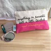 Logo customized organic canvas cotton cosmetic pouch close jewelry dust bag wholesale