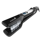 Salon Electric Nano Titanium Ceramic Steam Flat Iron Hair Straightener Styler with Removable Teeth Comb