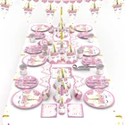 Wholesale China Merchandise Birthday Decorations All In One Guests Tableware Rainbow Unicorn Party Supplies Pack