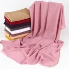 New high-quality Spring plain pearl Chiffon scarf long Muslim ladies head scarf hijab beads