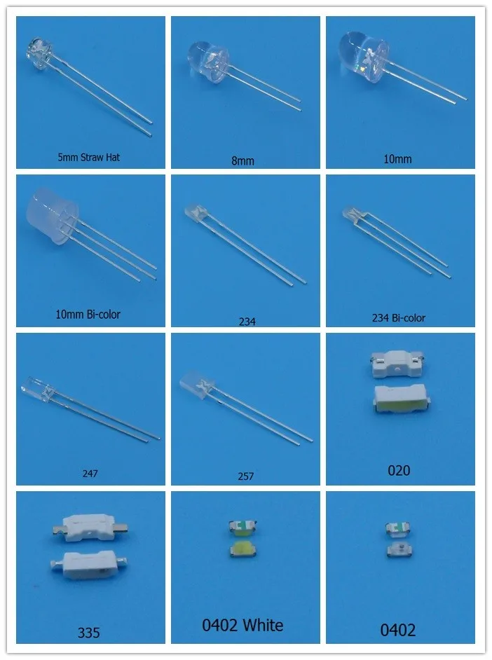 3mm round standard flat top shape two color led