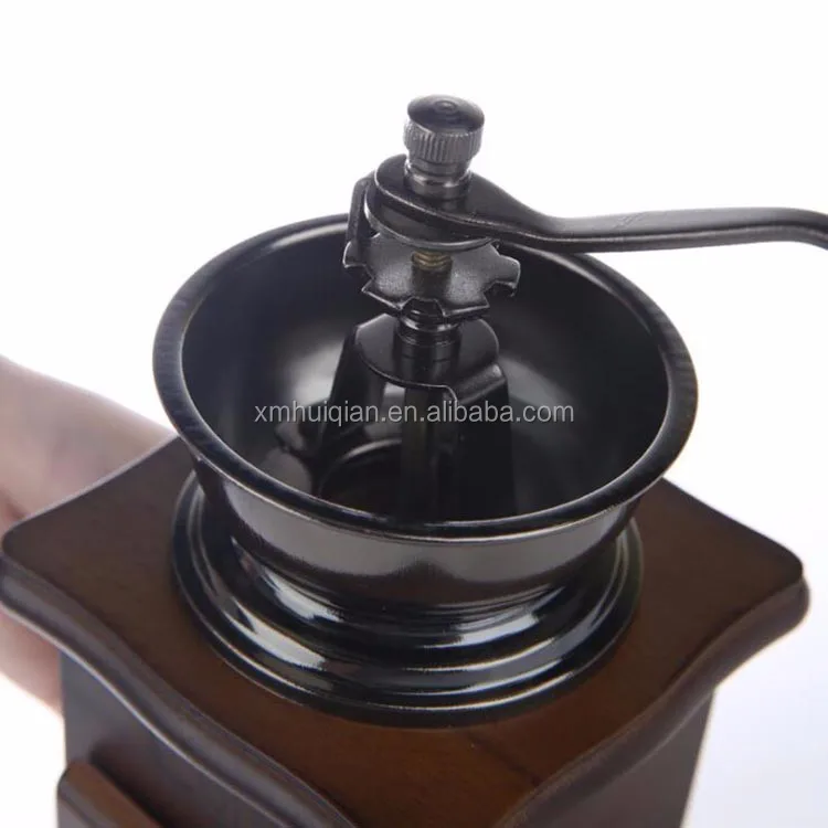 Low cost high quality food safe wooden manual coffee grinder industrial