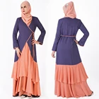 2019 ramadan collection 4 colors ruching edging design muslim cotton jalabiya women kaftan islamic casual abaya
