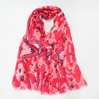 Wholesale 2019 newest ladies neck hijab scarf fashion 5colors unique floral print cotton shawls for women hijabs
