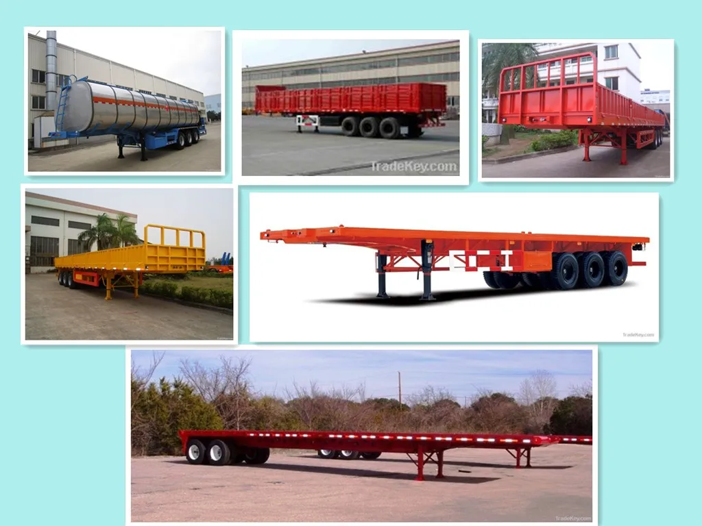 Low bed full trailer open top van box semi trailer