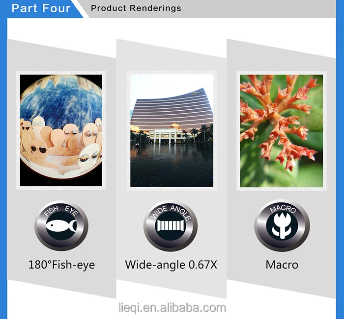 Waterproof External Camera Lenses 3 In 1 Lens Set For Smartphones