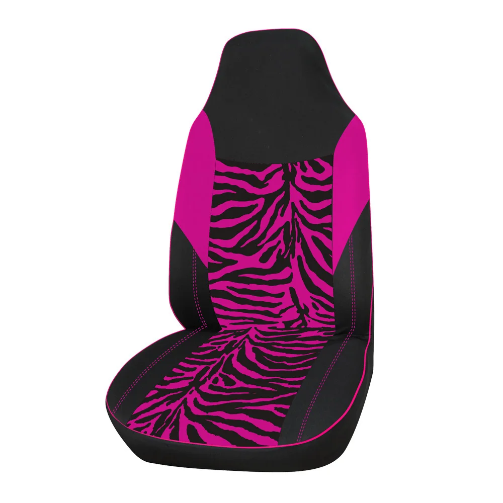 AUTOYOUTH High Back Bucket Pink Zebra Car Seat Cover Fits Non- Detachable Headrests and Detachable Headrest Seat Covers