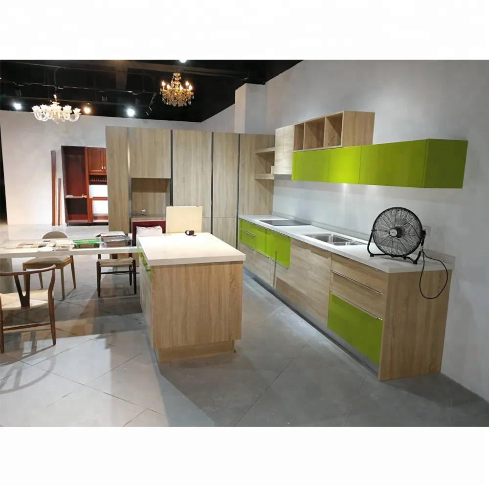 Showroom Sample Open Shelf Kitchen Cabinets Flat Pack Kitchen