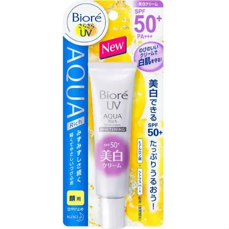 Kao Biore Uv Spf 50+ Aqua Rich Watery Whitening Face Cream 33g Japan - Buy Biore Uv Cream Product on Alibaba.com