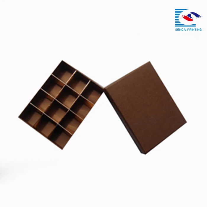 sample customized logo handmade square chocolate paper box with