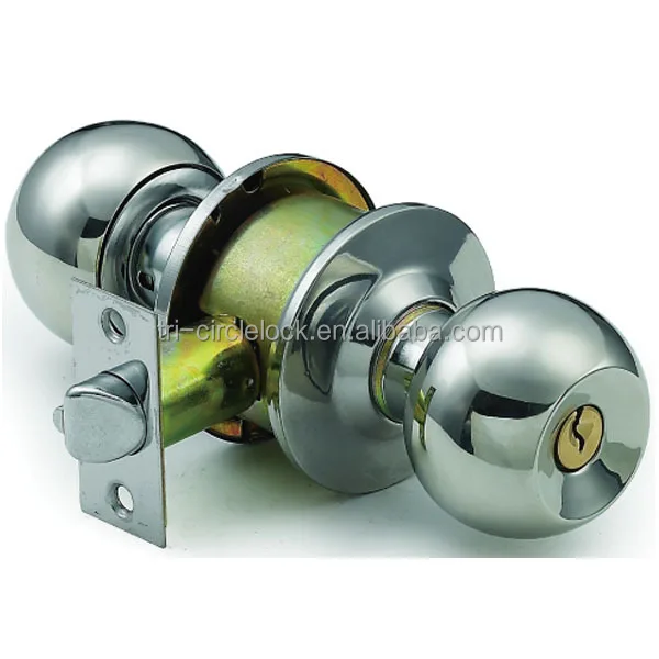 Tricircle Satin Stainless Steel Polished Cylindrical Round Knob Door