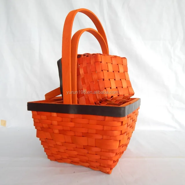 hot selling decorative woven wooden christmas baskets with