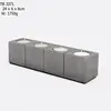 Block Tea Light Holder Row of 4 - Concrete material