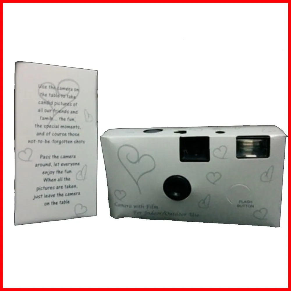 Hearts Disposable Wedding Bridal Camera With Flash 35mm And Gift