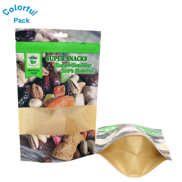 food packaging kraft paper bags food grade for nuts snack