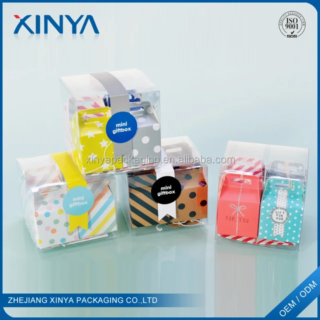 custom design sweet gift paper box with clear pvc window