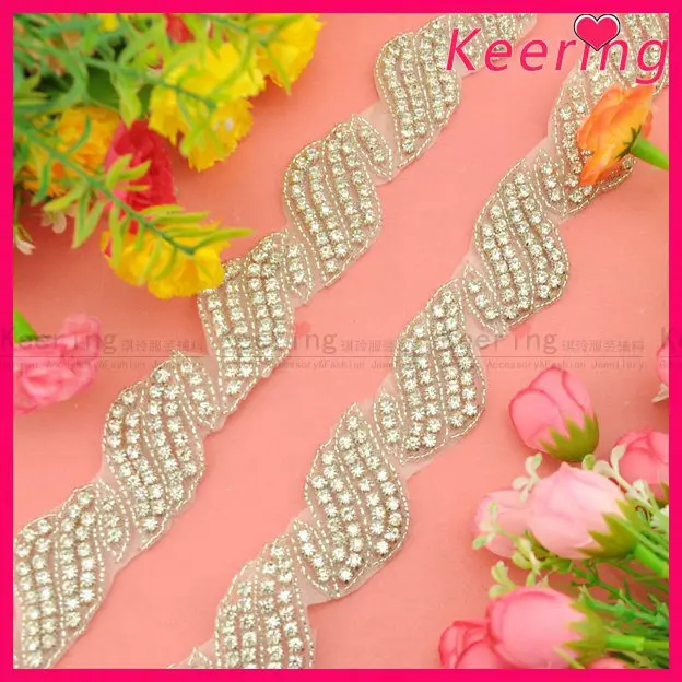 fashion cheap wedding crystal rhinestone applique trimming