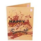 Custom LED light 3d pop up birthday cards wedding invitation card with music