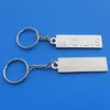 2015 new product rectangle shape zinc alloy /metal key chain for promotion