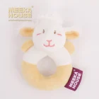MEEKA HOUSE Sheep Meeka baby plush hand held ring rattle toy with small bell inside for 0-12 months infants shaking