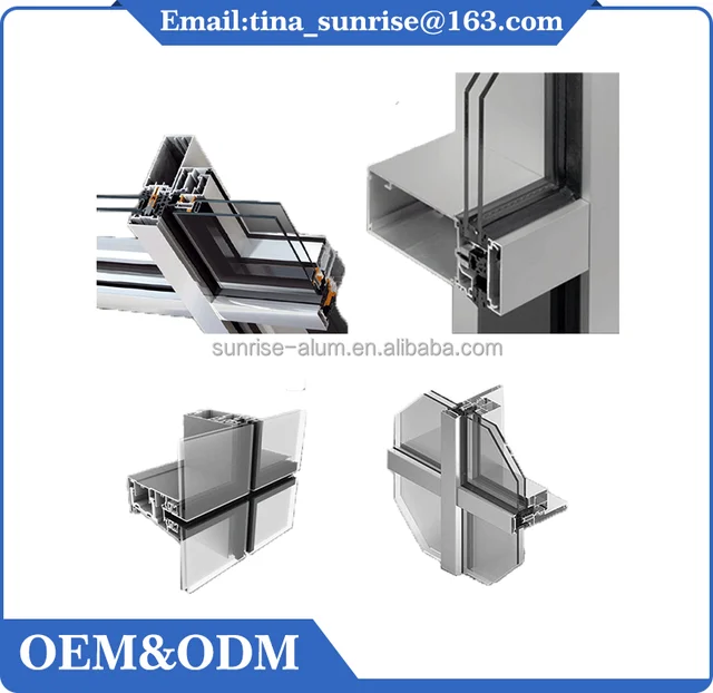 OEM manufacturer Low price aluminum extrusion profile for glass curtain wall