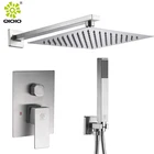 stainless steel 304 Bathroom hot cold mixer rainfall head diverter system in wall mounted concealed shower set