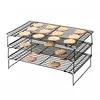3-Tier Stackable Cooling Rack Baking Rack Grid Design Roasting Wire Rack Baking Pan for Cookies, Cakes Oven