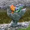 Decorative animal flower pot chicken shape flower pots design