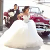 Vestidos De Noiva Elegant Ball Gown Crystal Beaded Sweetheart White Princess Wedding Dress Plus Size Bridal Gowns Arabic Bride
