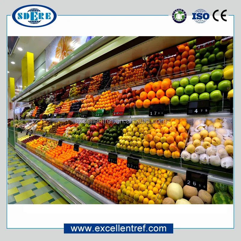 Commercial Vegetable Refrigerator/fruit Chiller Used In Supermarket