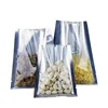 Heat Seal Clear Front Aluminum Foil Plating Back 3 Side Triangle Sealing Vacuum Packaging Bag With Tear Notch