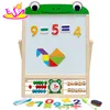 Kids wooden early learning toys magnetic drawing board,Multi-function wooden children early learning toy W12B084B