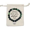 GPB001 Distributor Men's jasper jade natural stone stretch semi-precious personalized custom letter charm pendant beads bracelet