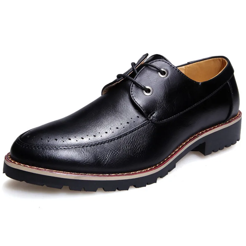 Men Shoes 2015 New Leather Man Dress Shoes Breathable Formal Wedding Shoes Flats Sapato Social Masculino Spring Black Size 39-43