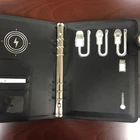 Newest Design Grey faux Leather A5 wireless power bank loose leaf pages notebook