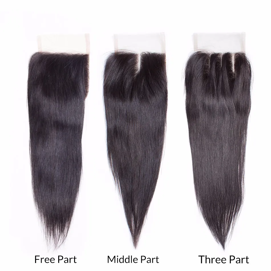7A Malaysian virgin hair lace closure straight human hair closure free middle 3 prat straight closure Li&queen hair products