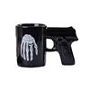 Zogift Hot sale creative black pistol grip coffee cups funny souvenir cool ceramic gun shape mug