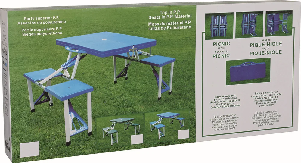 テーブルとシートセットabs ppプラスチックガーデンバーベキュー折りたたみキャンプピクニックテーブル仕入れ・メーカー・工場