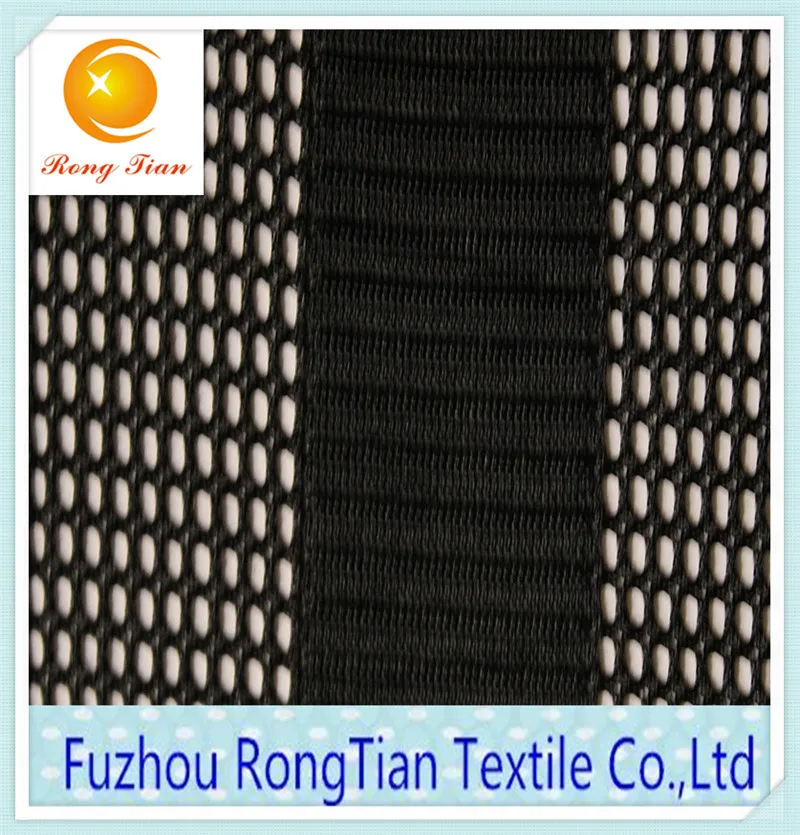 Wholesale 100 polyester black warp knitting square and stripe fabric for sportwear