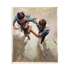 Modern popular abstract figurative lover dancer hand painted canvas oil painting for wall decor