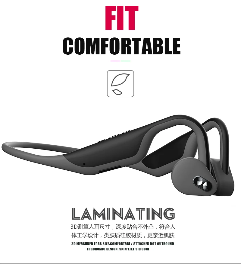 New 2019 Stereo Bone Conduction Bluetooth Headset Bluetooth 5.0 Wireless Sports Earphone - ANKUX.COM