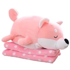stuffed animal shaped plush dog 3 in 1 pillow blanket