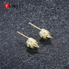 Fashion Korean Stud Cubic Zirconia Sterling Silver Stud Gold Filled Ethnic Earrings For Women