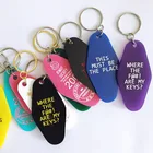 Custom logo Promotional printing plastic acrylic motel keychain hotel keychain