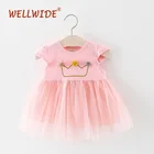 a line modern children dress short sleeve little girls dresses summer