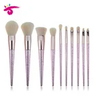 10Pcs Purple Brushes Makeup Pro Product Label Brushes